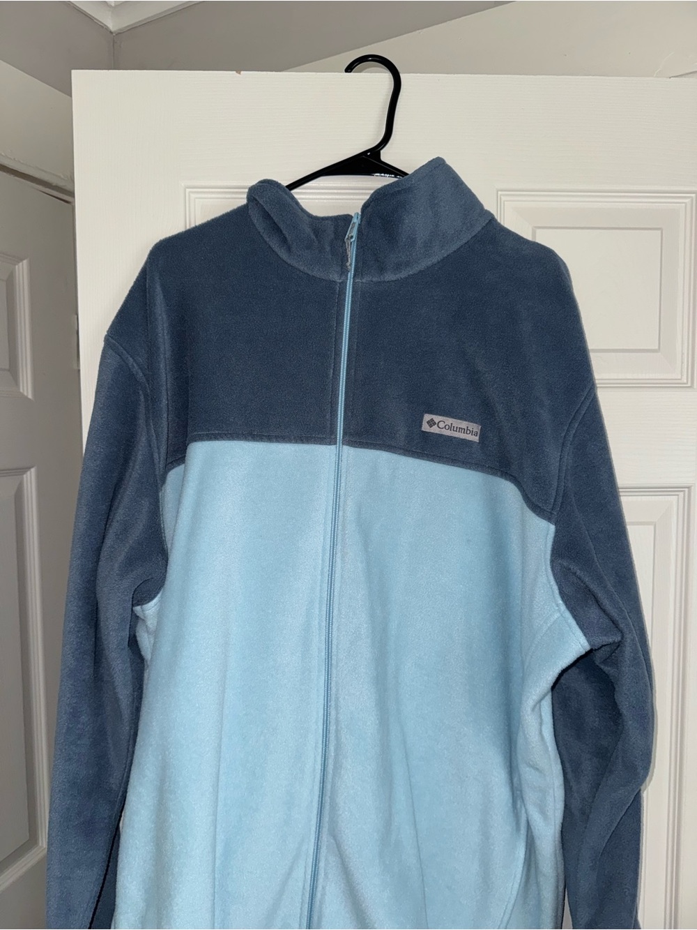 Columbia Men Two-Tone Light and Dark Blue Fleece Zip Jacket Size 3x Tall